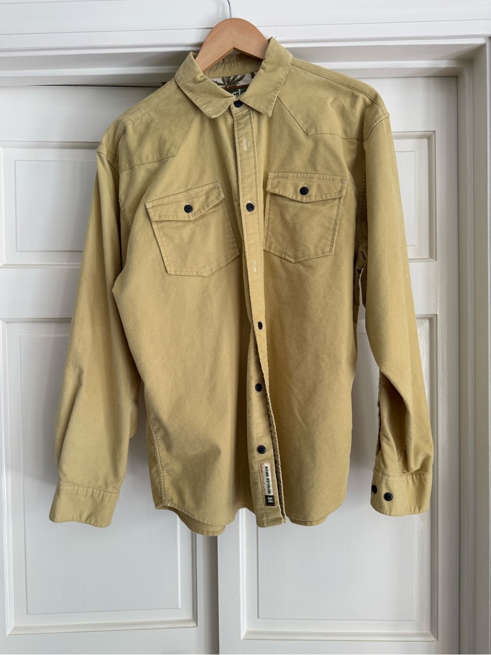 Howler Brothers Khaki Yellow Button-Down Work Shirt